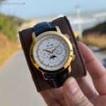 TW Factory Vacheron Constantin Patrimony Italian Cowhide Leather Strap Gold Case White Dial Watch